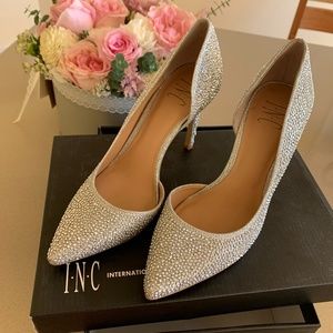 INC Silver Pointed Toe Pumps-Size 5